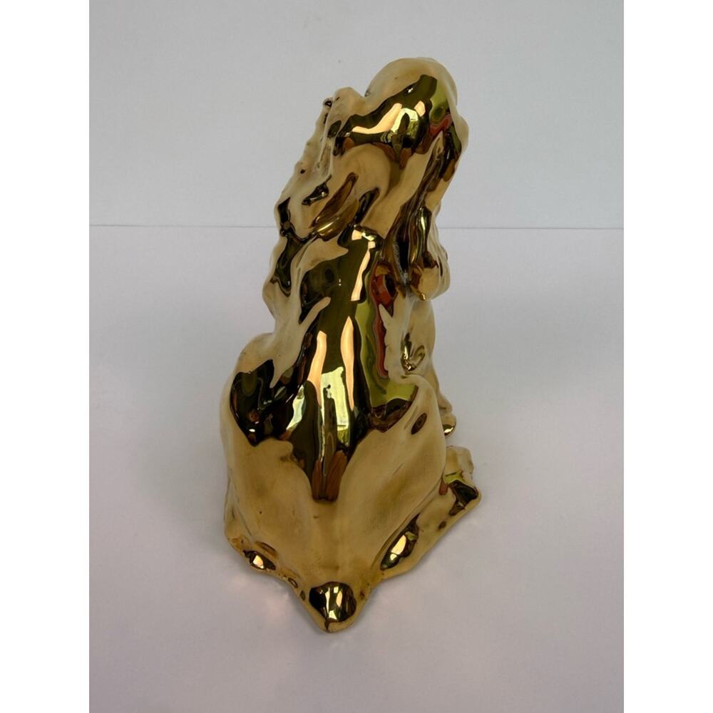 Vintage Rookwood 24K Gold Finish Cocker Spaniel Figure Paperweight 1985 Dog #126 - Picture 3 of 10